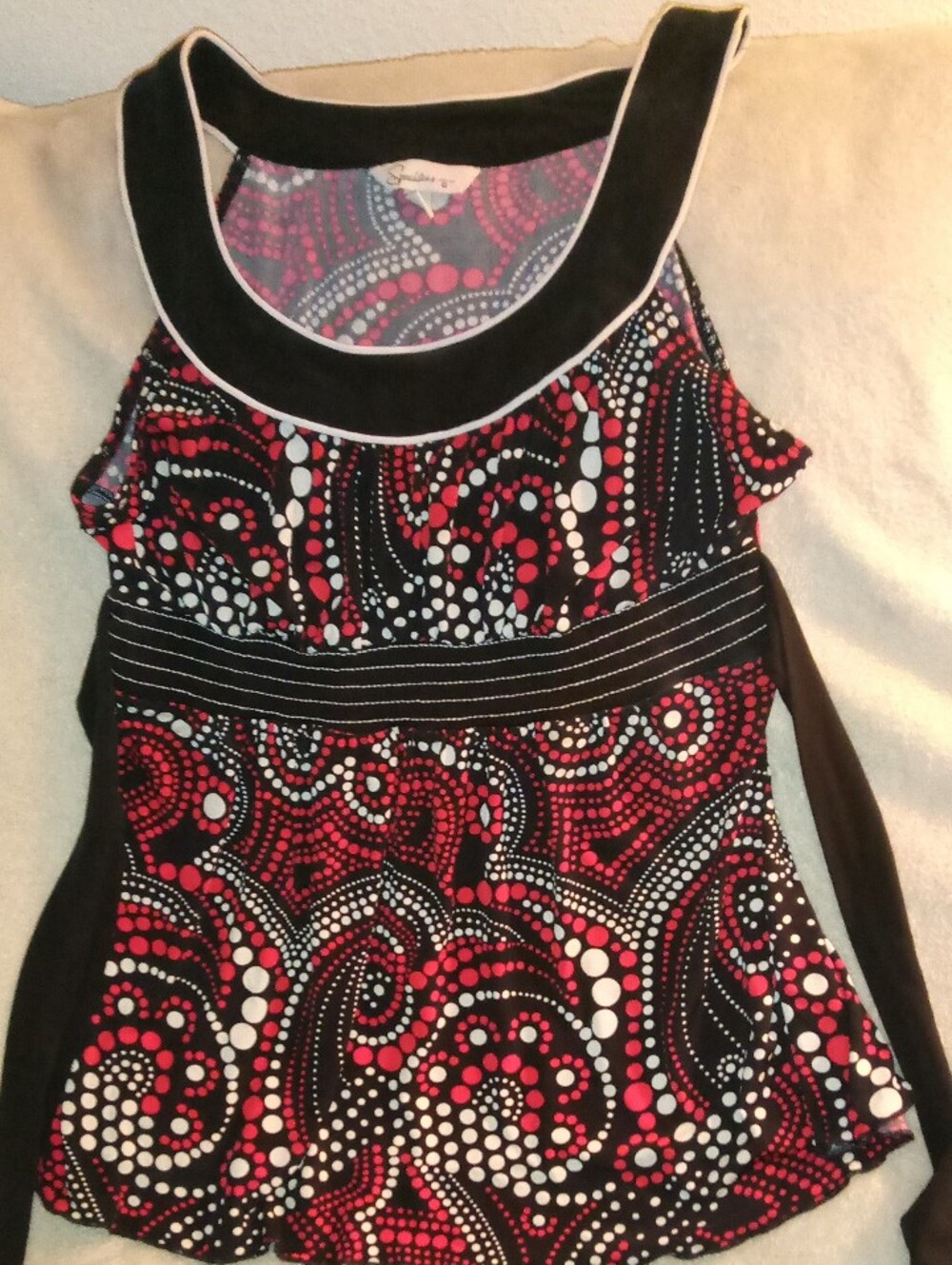 Vtg Y2K Speechless Paisley Polka Dot Babydoll Halter Top Small